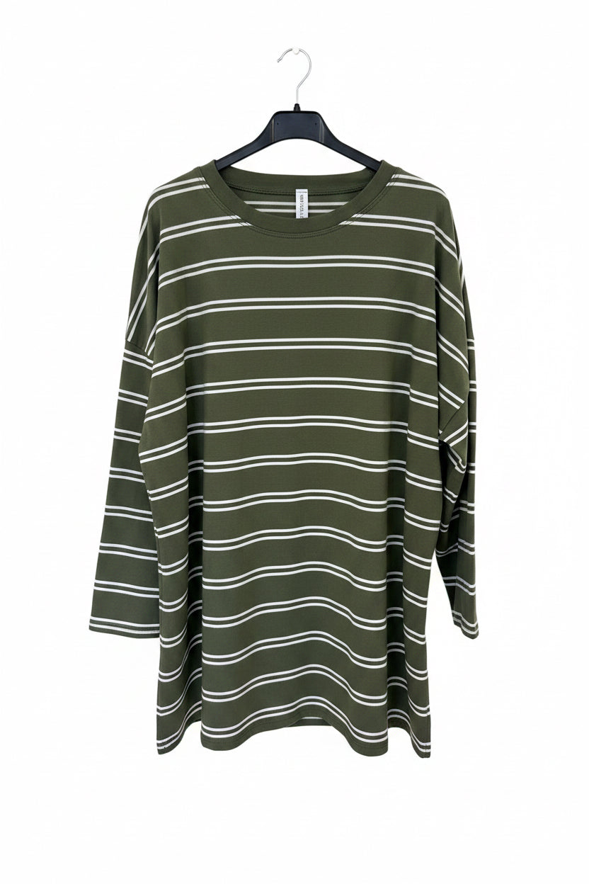 Oversized Striped Cotton T-Shirt