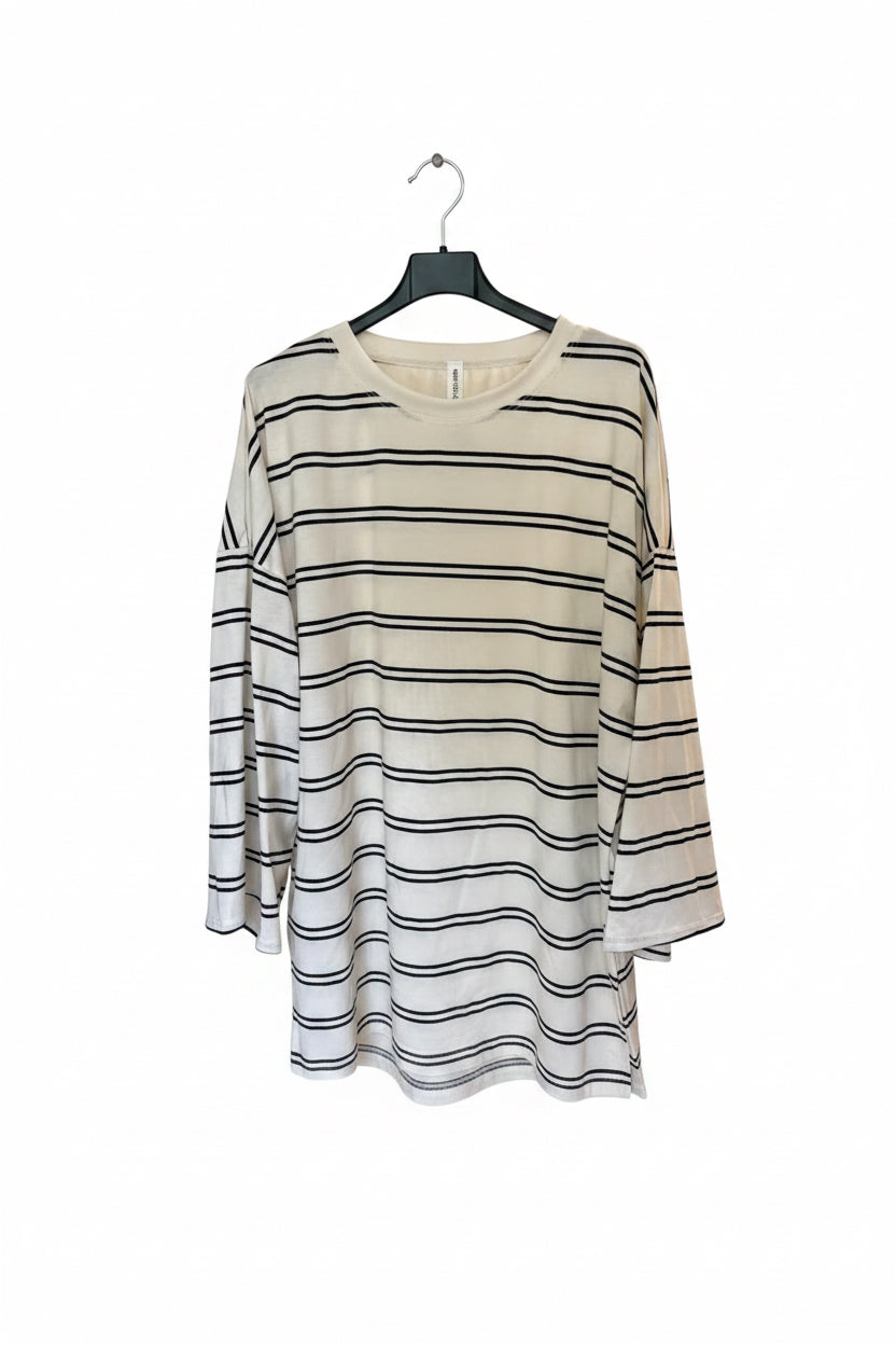 Oversized Striped Cotton T-Shirt