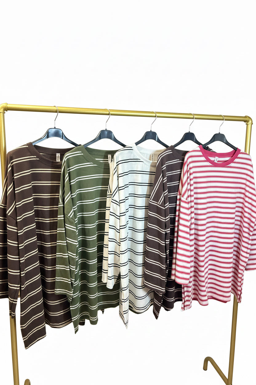 Oversized Striped Cotton T-Shirt