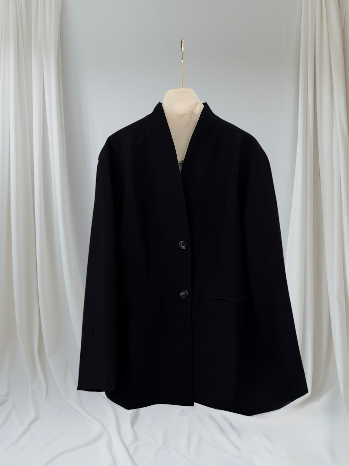 Tailored Collarless Blazer